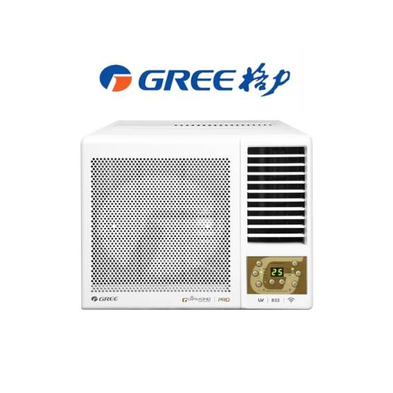 Gree 格力 GWF07P 3/4匹 R32 G-Panel 雙黑鑽 變頻淨冷 窗口式冷氣機 (附遙控)